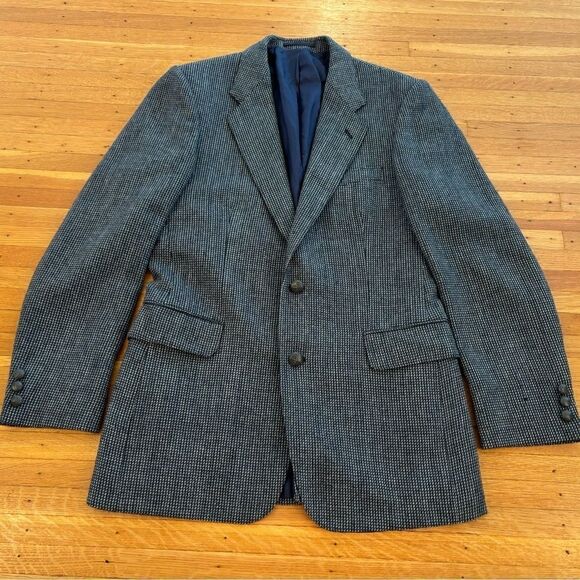Witty Brothers Vintage Blue/White Plaid Tweed Blazer Suit Jacket - Picture 1 of 8